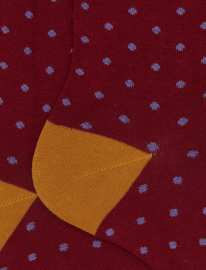 Calze corte donna cotone bordò fantasia pois - Gallo 1927 - Official Online Shop