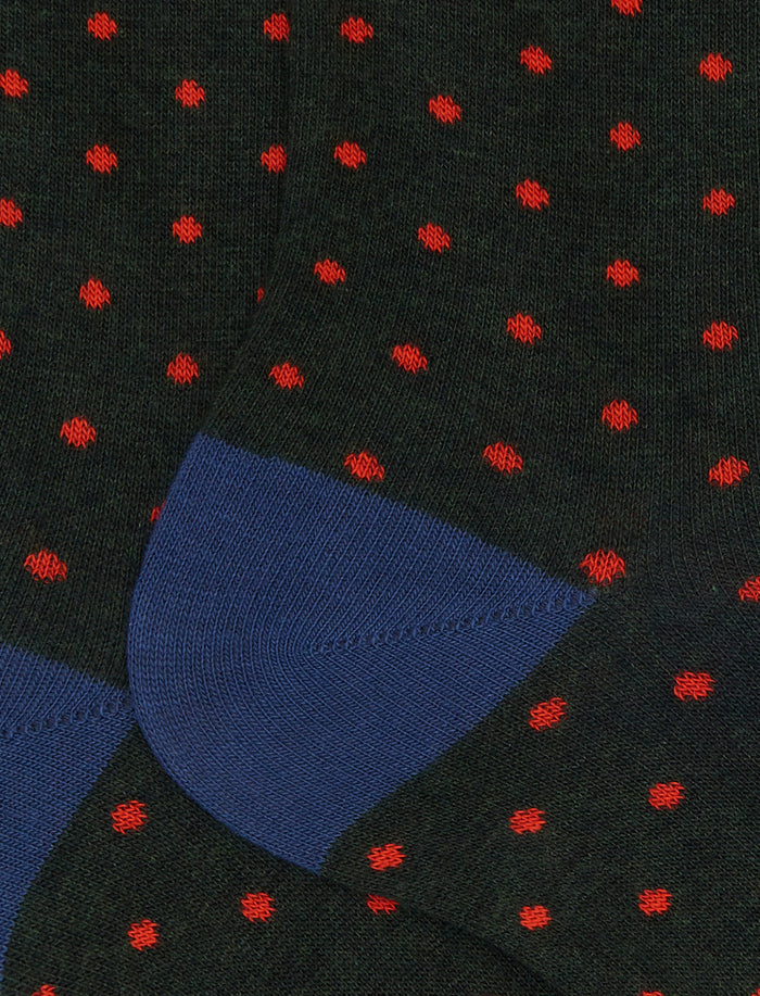 Calze corte donna cotone verde fantasia pois - Gallo 1927 - Official Online Shop