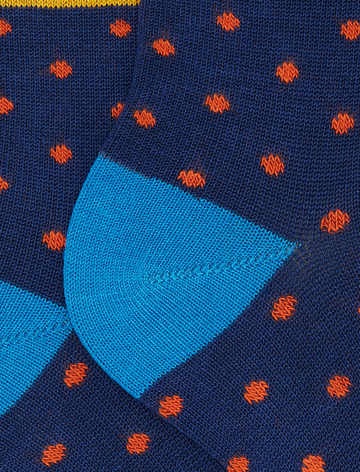 Calze cortissime bambino cotone fantasia pois blu - Gallo 1927 - Official Online Shop