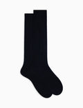 Calze lunghe donna cashmere blu costa tinta unita - Gallo 1927 - Official Online Shop