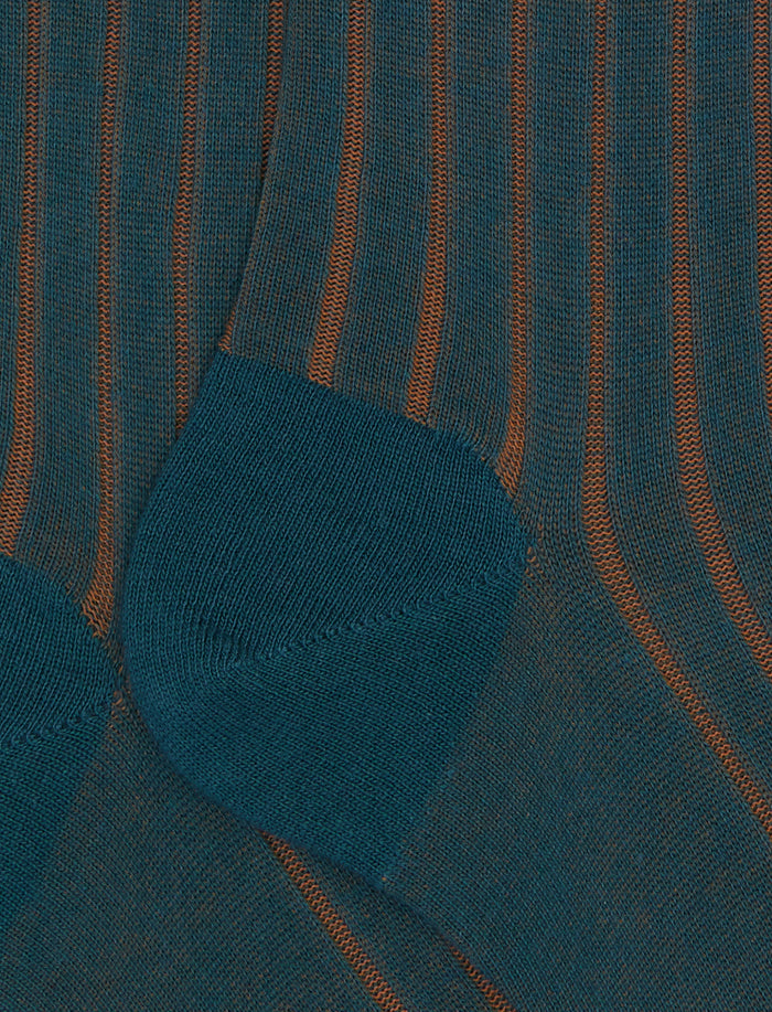 Calze lunghe donna cotone verde vanisé a coste larghe - Gallo 1927 - Official Online Shop