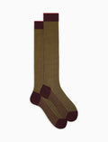 Calze lunghe uomo cotone bordò fantasia twin rib