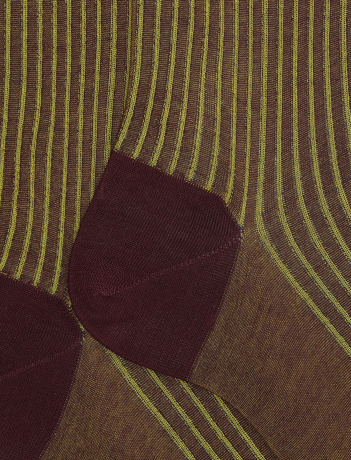 Calze lunghe uomo cotone bordò fantasia twin rib