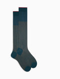 Calze lunghe uomo cotone color pavone fantasia effetto cangiante
