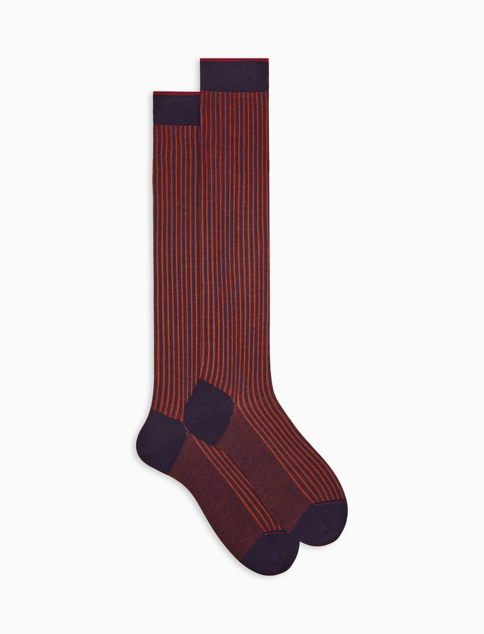 Calze lunghe uomo cotone viola costa vanisé
