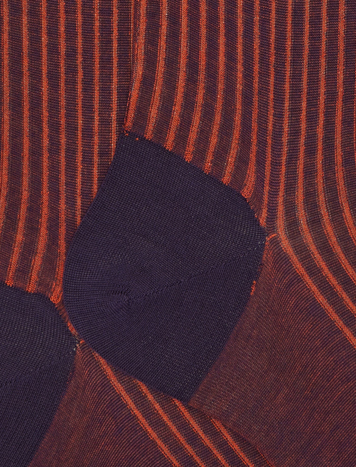 Calze lunghe uomo cotone viola costa vanisé