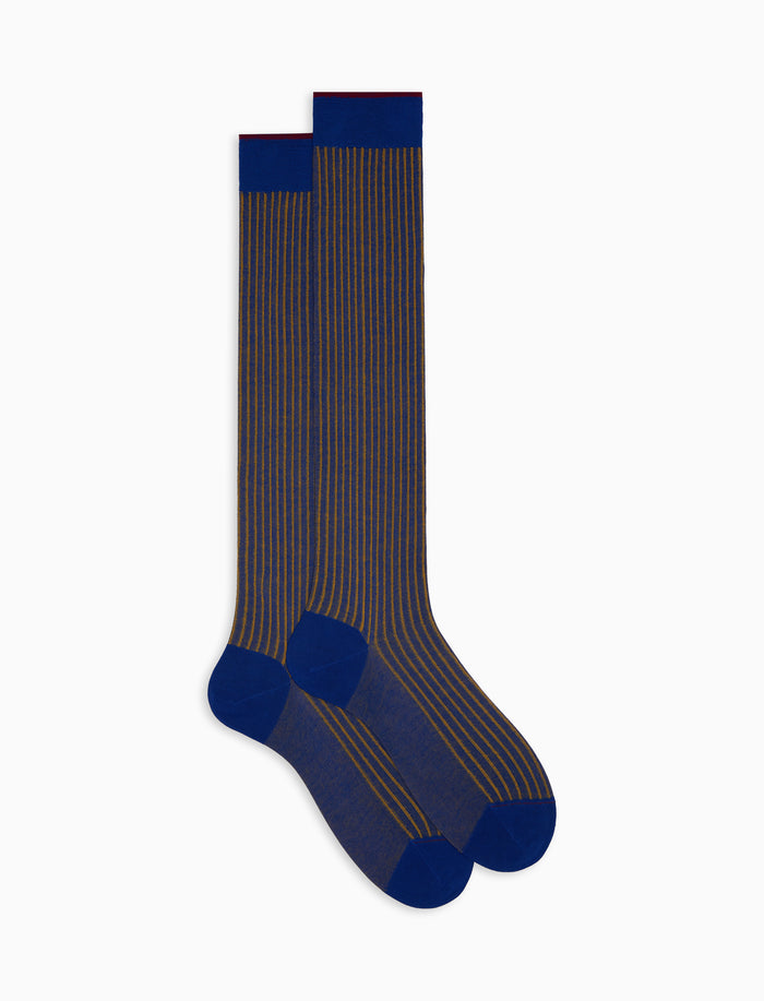 Calze lunghe uomo twin rib blu - Gallo 1927 - Official Online Shop