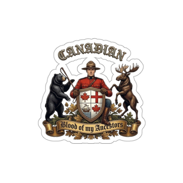 Canadian Coat of Arms Sticker — 'Blood of My Ancestors' Die-Cut Vinyl