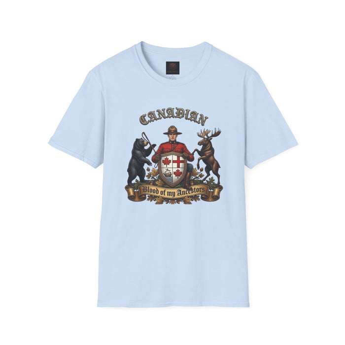 Canadian Coat of Arms T-Shirt — 'Blood of My Ancestors' Vintage Maple Crest Tee