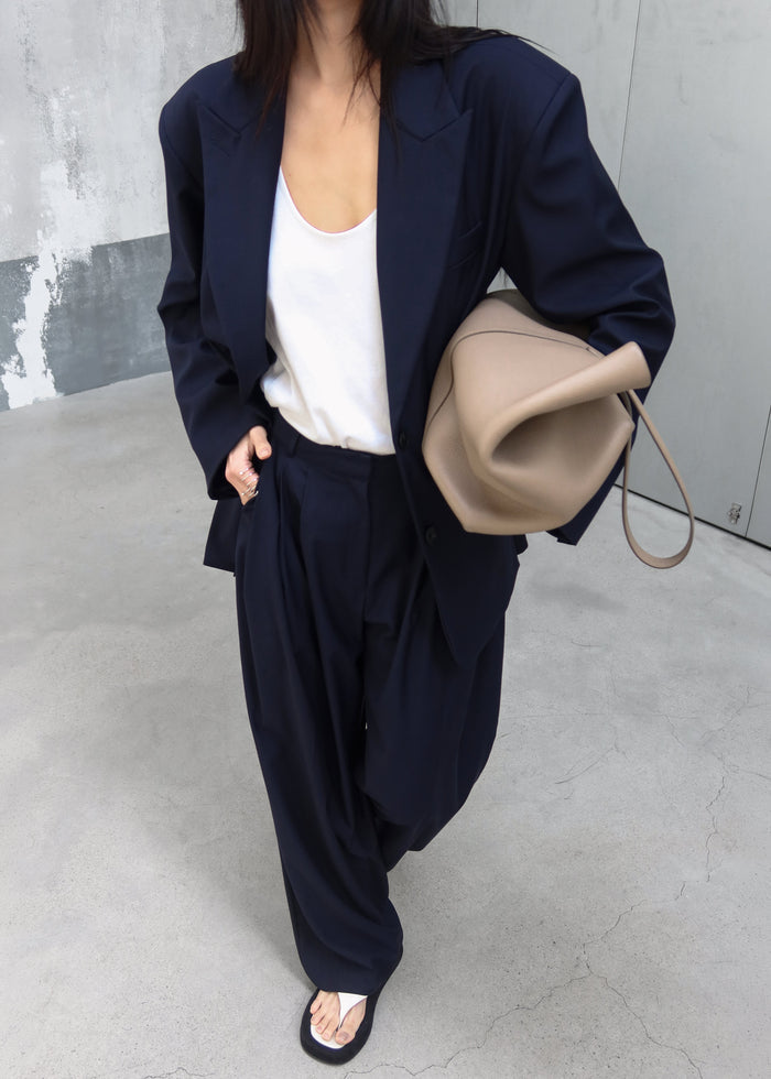 Canmore Pleated Trousers - Navy