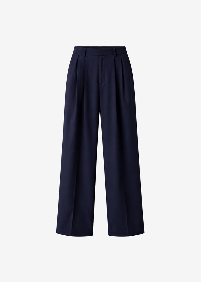 Canmore Pleated Trousers - Navy