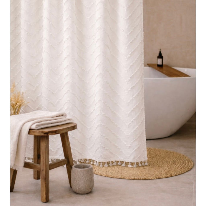 Capri Tufted Shower Curtain