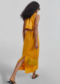 Carinola Poplin Open Back Midi Dress - Orange