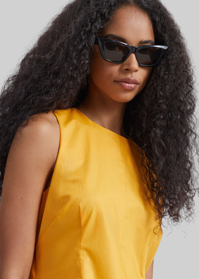 Carinola Poplin Open Back Midi Dress - Orange