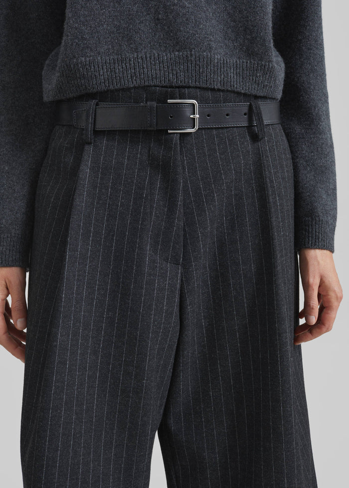 Carlow Bermuda Shorts - Charcoal/White Pinstripe