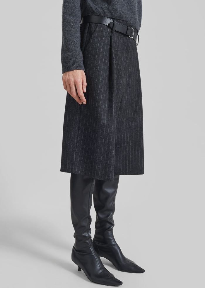 Carlow Bermuda Shorts - Charcoal/White Pinstripe