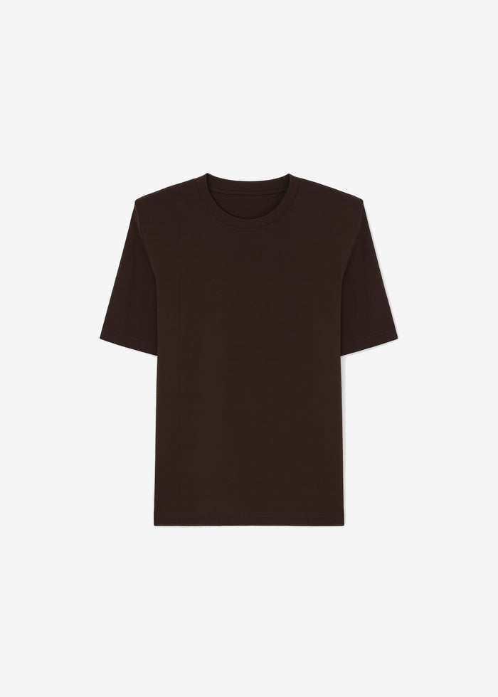 Carrington Padded Shoulder Tee - Brown