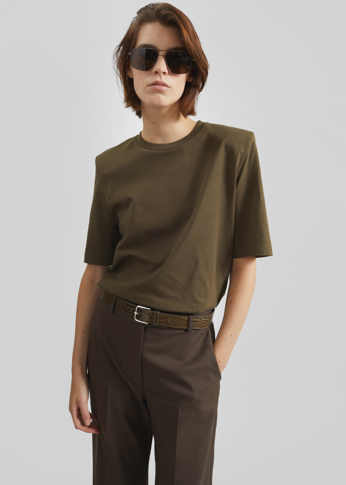 Carrington Padded Shoulder Tee - Olive
