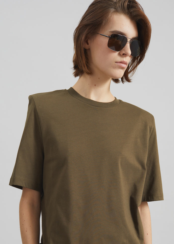 Carrington Padded Shoulder Tee - Olive