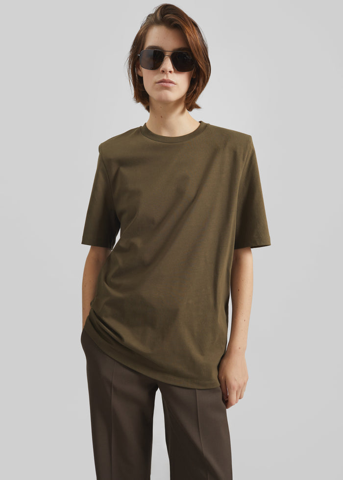 Carrington Padded Shoulder Tee - Olive