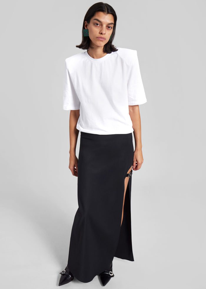 Carrington Padded Shoulder Tee - White