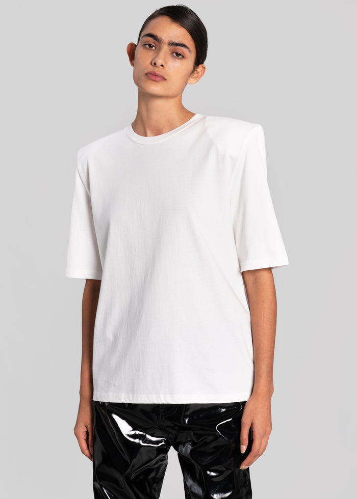 Carrington Padded Shoulder Tee - White