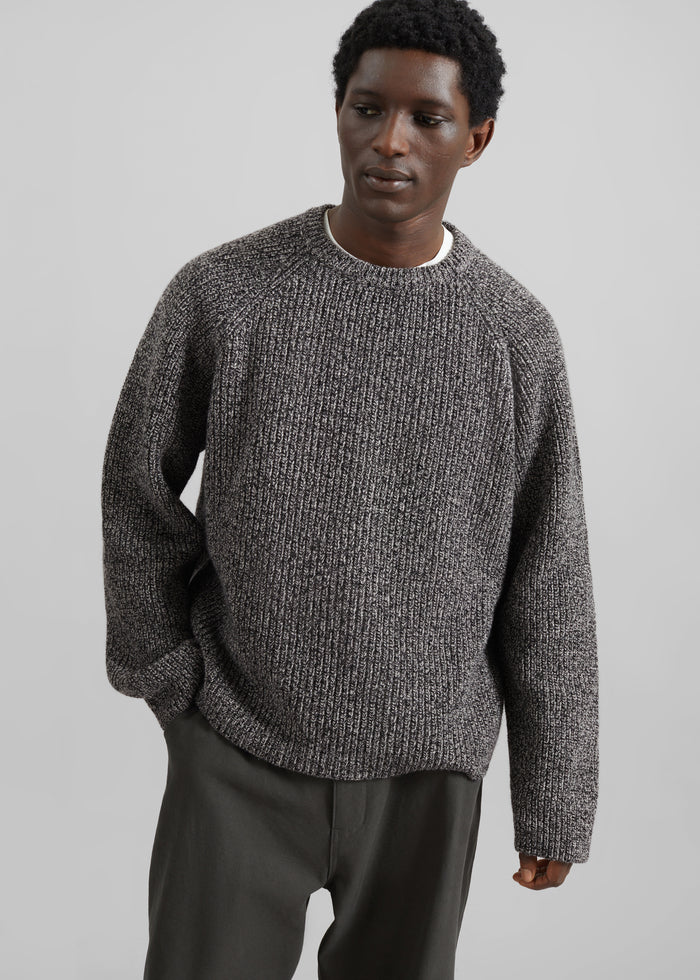 Carter Crewneck Sweater - Black Melange