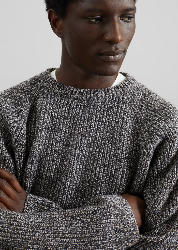 Carter Crewneck Sweater - Black Melange