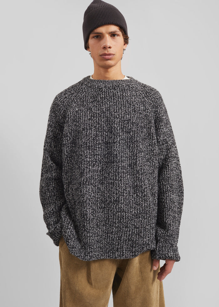 Carter Crewneck Sweater - Black Melange
