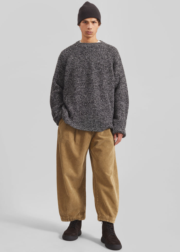 Carter Crewneck Sweater - Black Melange