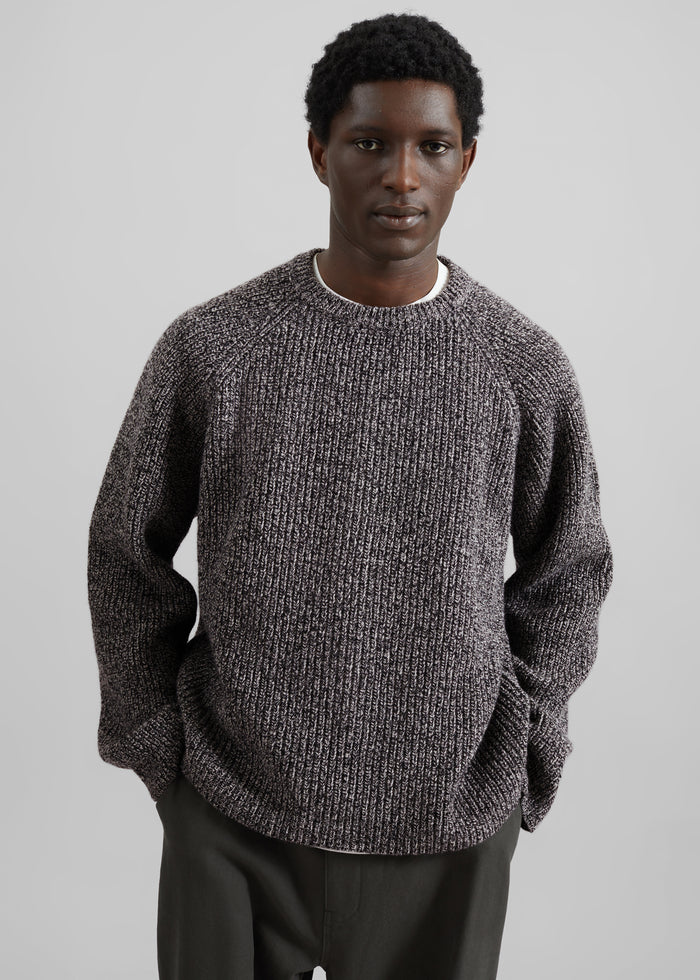 Carter Crewneck Sweater - Black Melange