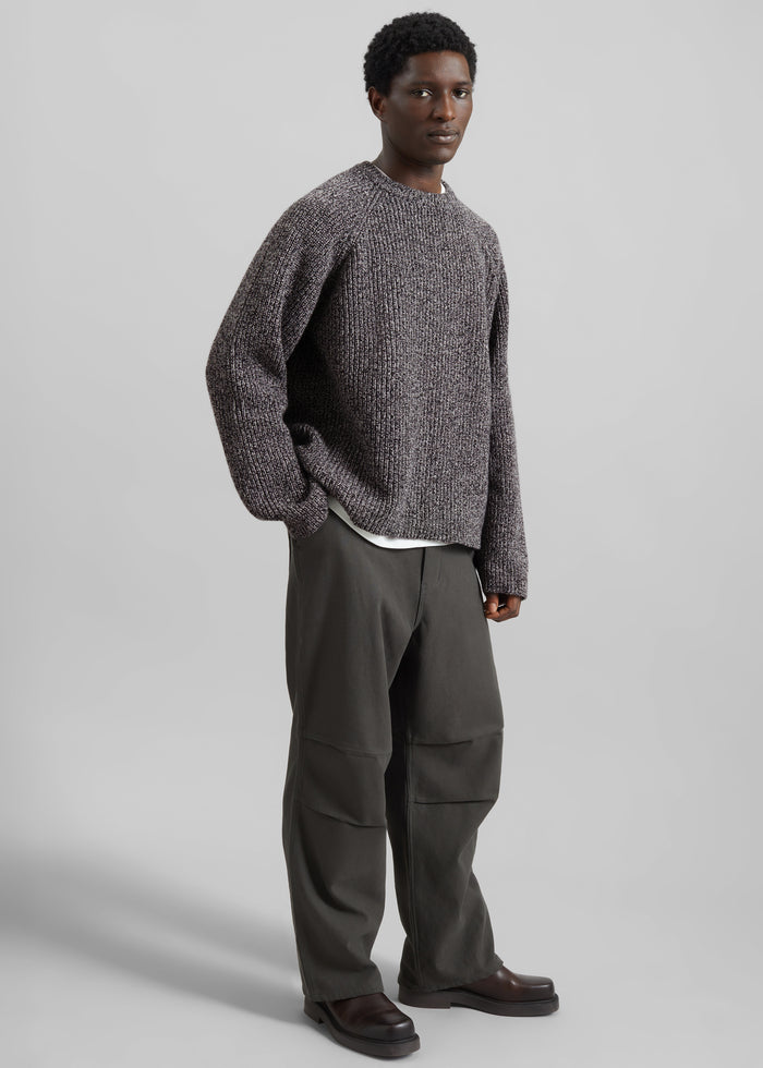 Carter Crewneck Sweater - Black Melange