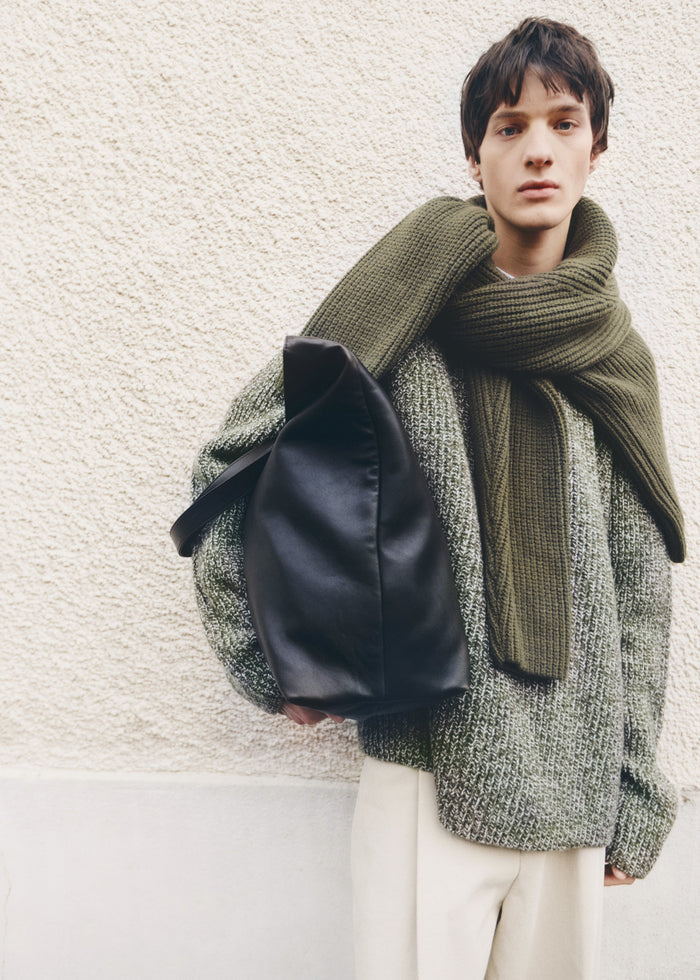 Carter Crewneck Sweater - Olive/White
