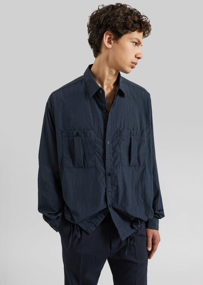 Casares Drawstring Shirt - Navy