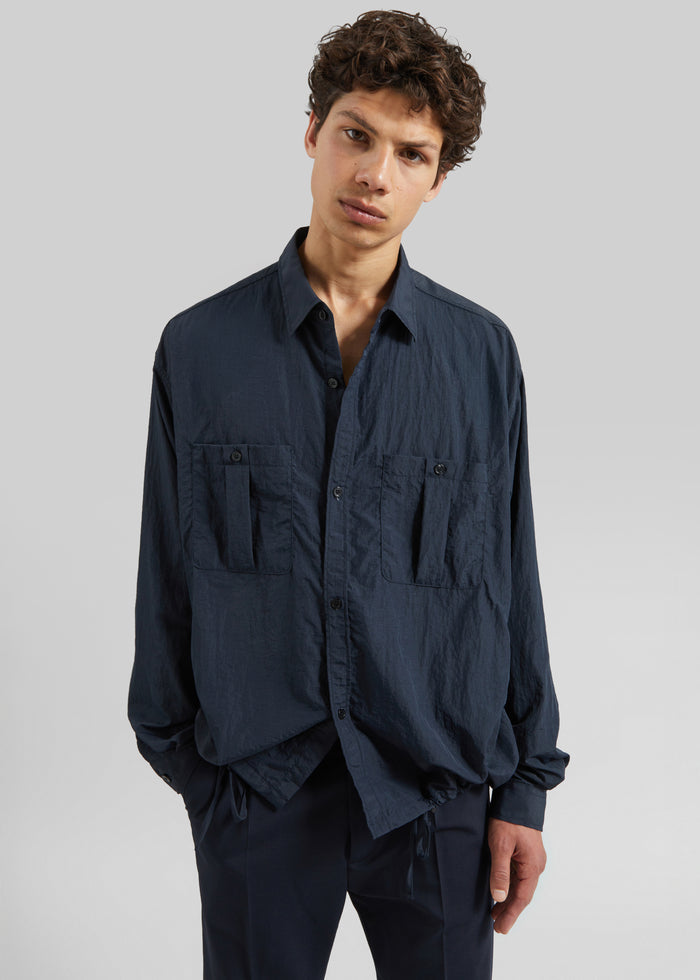 Casares Drawstring Shirt - Navy