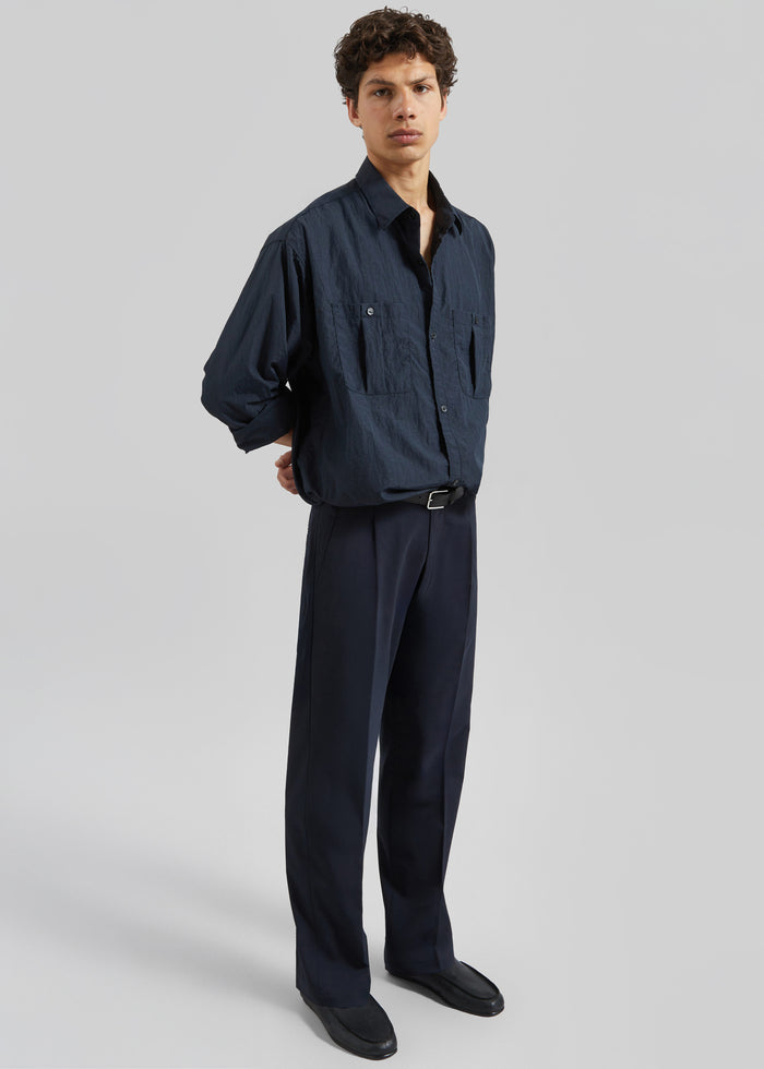 Casares Drawstring Shirt - Navy