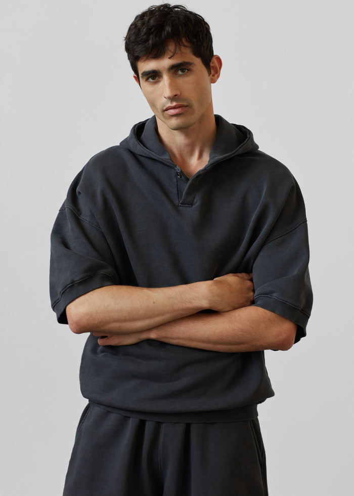 Christian Short Sleeve Hoodie - Charcoal