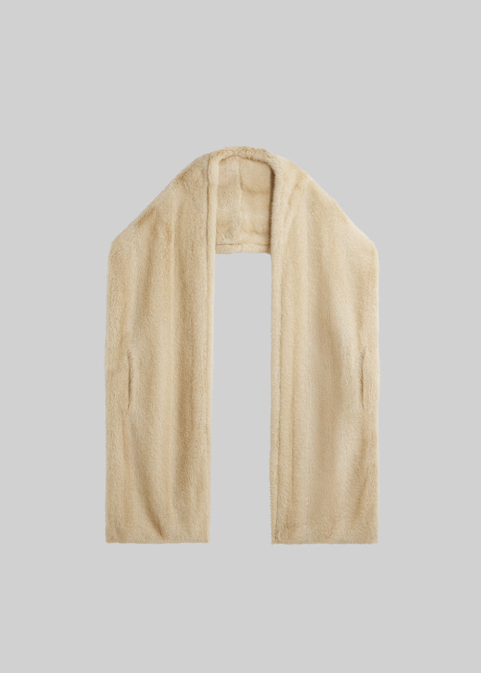 Ciasa Faux Fur Scarf - Beige