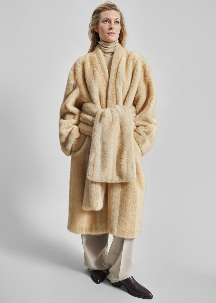 Ciasa Faux Fur Scarf - Beige