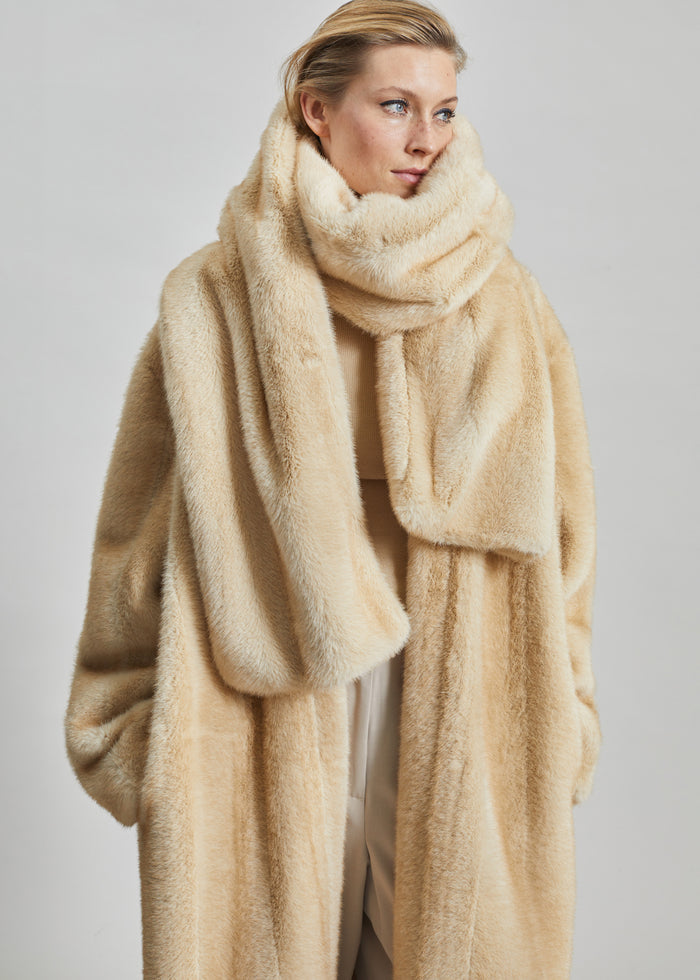 Ciasa Faux Fur Scarf - Beige