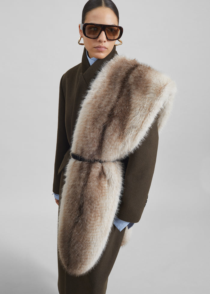 Ciasa Faux Fur Scarf - Grey