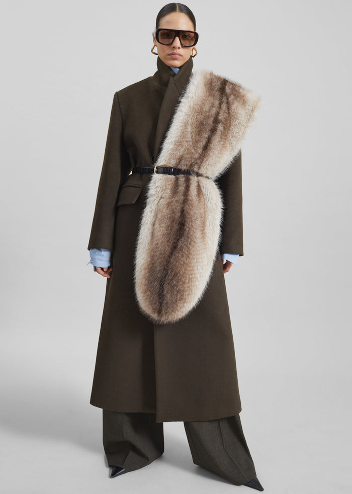 Ciasa Faux Fur Scarf - Grey