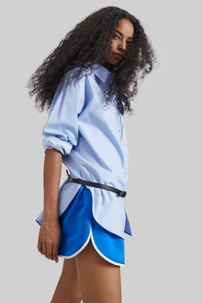 Cielo Satin Mini Boxer Shorts - Blue