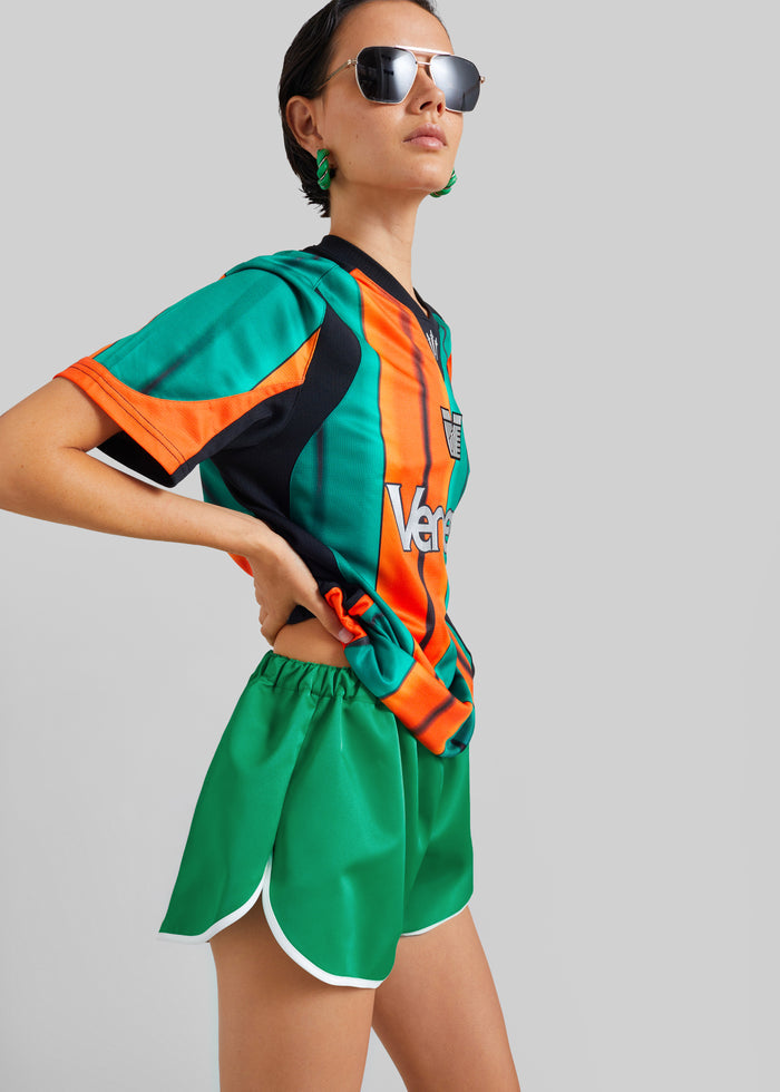 Cielo Satin Mini Boxer Shorts - Kelly Green