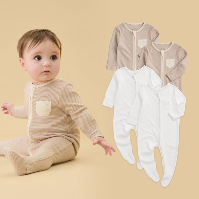 Clever Zip Baby Pajamas 4 Pack