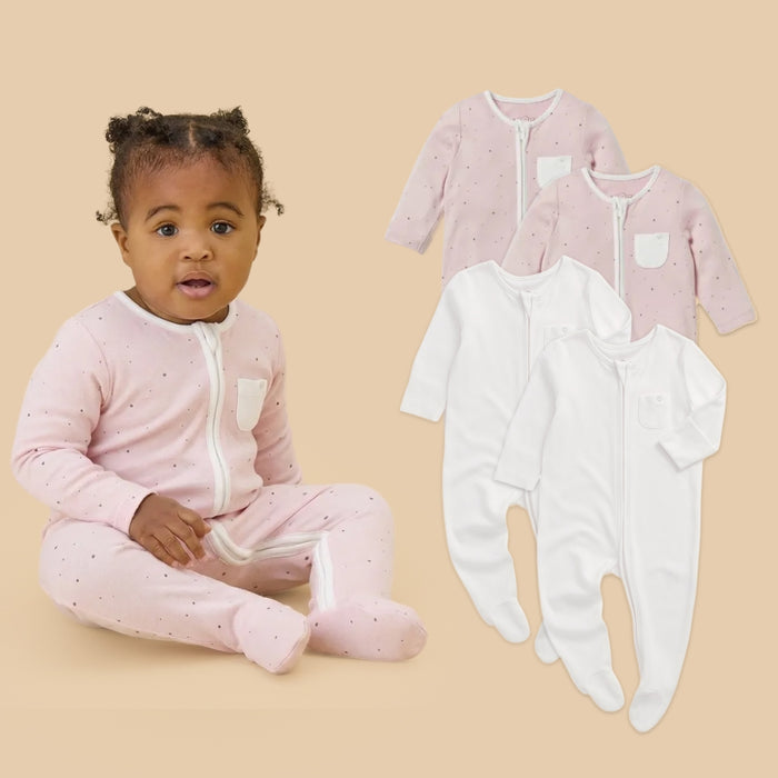 Clever Zip Baby Pajamas 4 Pack