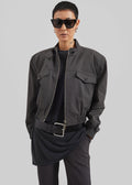 Cobain Padded Cropped Bomber - Charcoal