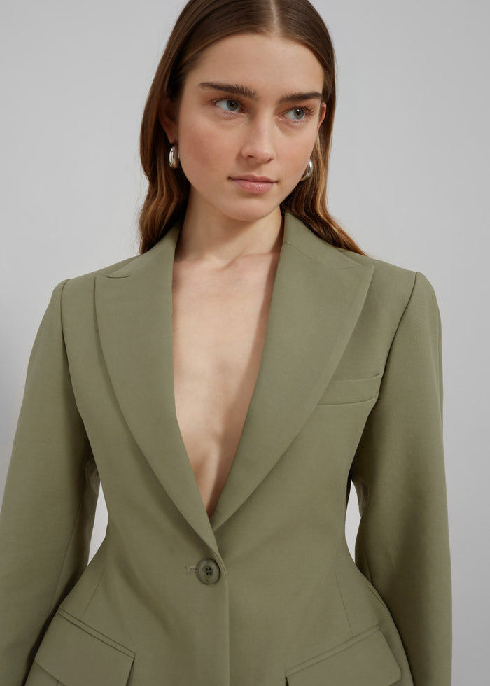 Colette Hourglass Blazer - Khaki