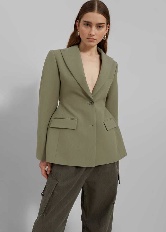 Colette Hourglass Blazer - Khaki