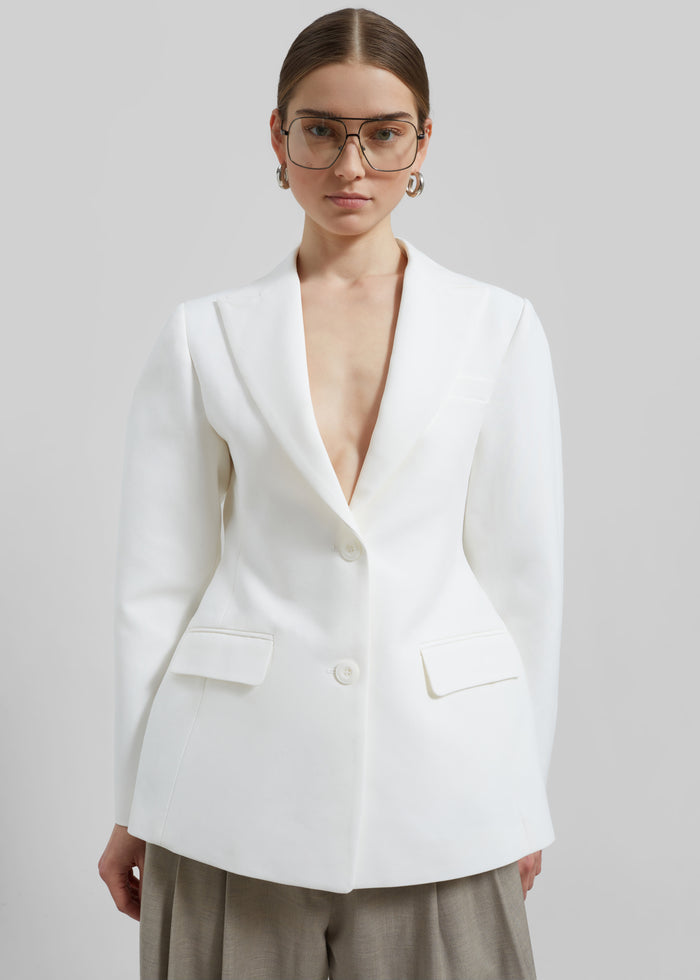 Colette Hourglass Blazer - White
